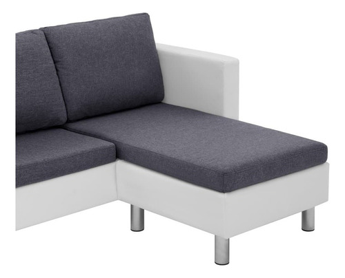 Sofá De 3 Plazas Con Cojines De Piel Sintética Blanca M2 Color Blanco