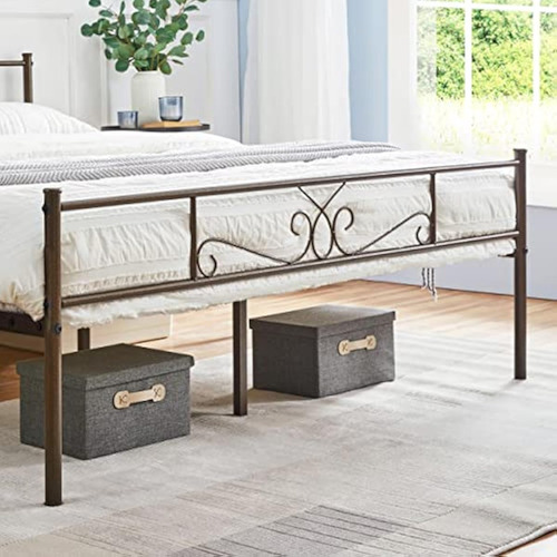 Base De Cama Matrimonial Yaheetech Color Bronce