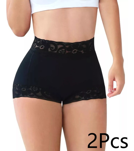 Mujer Encaje Clásico Ropa Shaper Butt Lifter Panty 2 Piezas