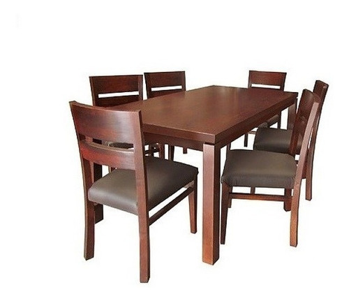 Antecomedor Australia 6 Sillas - Nogal Obscuro Këssa Muebles