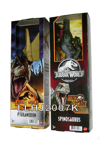 Lote Pteradonon & Spinosaurus Jurassic Word 12 PuLG. Baf