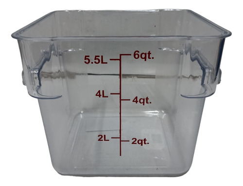 Contenedor Cuadrado Transparente Policarbonato 6 Qt