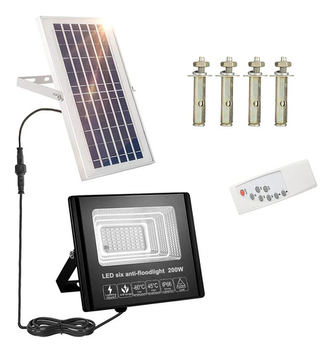Reflectores Lampara Solar Led Exterior 200w +control Remoto