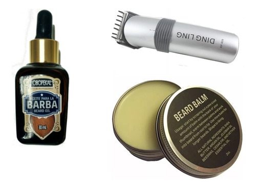 Pack Aceite De Barba, Balsamo Y Maquina Cortadora De Pelo