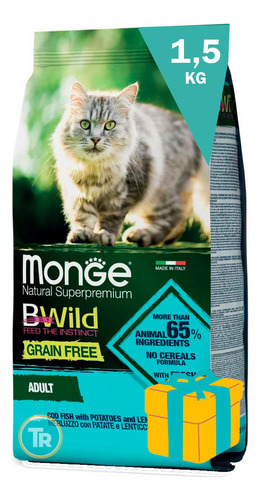 Monge Gato B Wild Pescado, Papas Y Lentejas 1,5kg + Obsequio