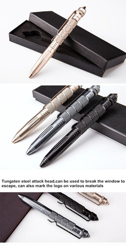 Imagen 9 de 9 de Lapicera Bolígrafo Táctico Kubotan Defensa Caja Ideal Regalo