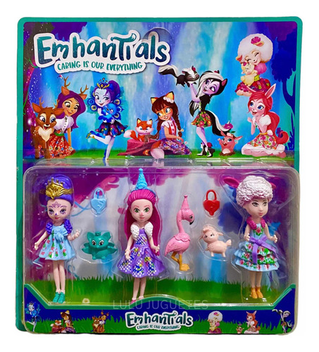 Set Muñecas Hadas Animales Enchantimals Compatible