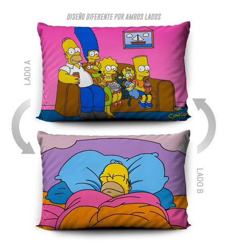 Imagen 5 de 5 de Funda De Almohada Los Simpson 70x45cm Vudú Love