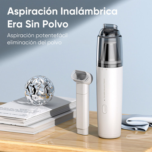 Aspiradora Inalámbrica ST XCQ-02 Portátil De Mano Para Auto Mini Automovil Carros 18kpa Con 2 Filtros Hepa Metálico Air Dusters Vacuum Cleaner Accesorios Aspiradora Color Blanco