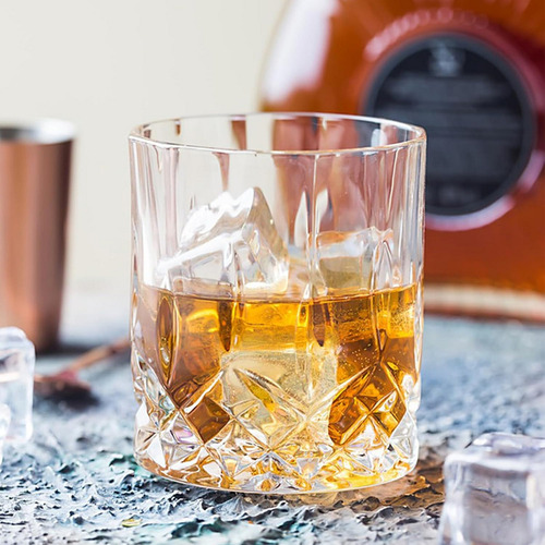 Set De 6 Vasos De Vidrio Para Whisky Licor 310ml Whiskeros Transparente