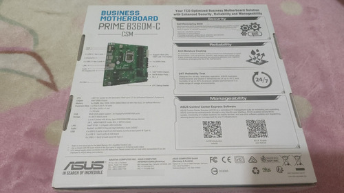Asus Prime B360m-c/csm Lga1151 (intel 8/9th Gen) Ddr4 Pci Verde (Usado)