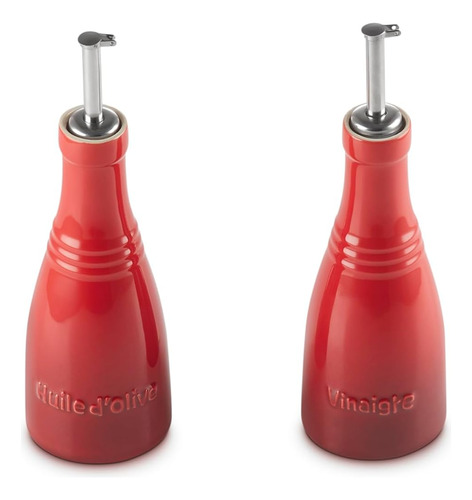 Juego De Aceitera Y Vinagrera Le Creuset, Cerámica Roja