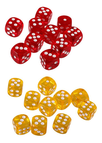 Paquete De 20 Piezas En 6 Dados De 16 Mm D6 Para Los Juegos