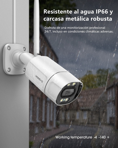 Cámara De Seguridad Homeviz Ob10 2k 3mp Wifi Impermeable