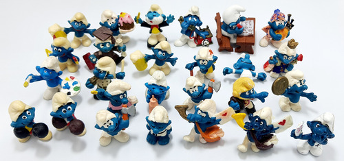 26 Antiguas Figuras Pitufos Peyo W Germany Hong Kong 80s (Usado)