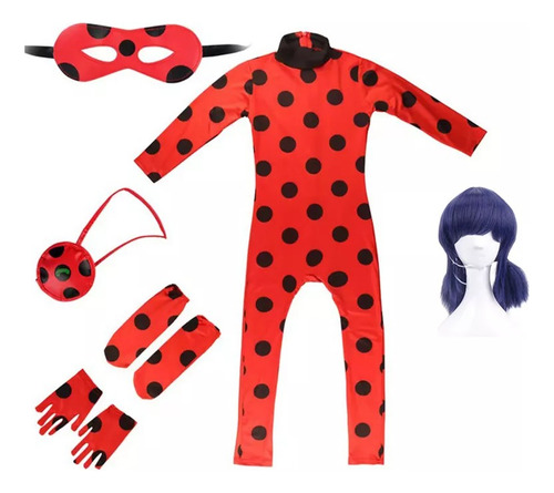 Disfraz Lady Catarina Bug Inspirado Lady Niña Superhéroe Con Peluca Cosplay Fiesta Cumpleaños Niños De Rendimiento Halloween Navidad