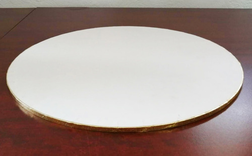 Set 2 Base Pastelera Redonda De Madera Dorada 40 Cm 450-240