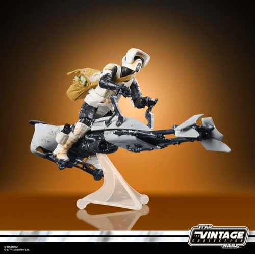 Star Wars Tvc Speeder Bike Con Scout Trooper & Grogu