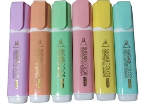 Resaltador Highlighter Marcador Colores Pasteles Set X 6