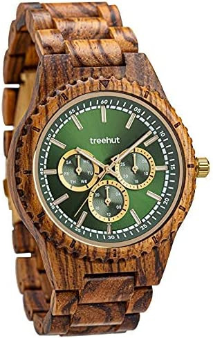 Treehut Reloj De Madera Para Hombre Con Correa Ajustable Y