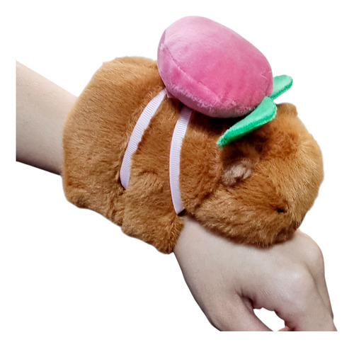 Peluche Pulsera Capybara/capibara/carpincho 13cm X1 Unid Frutilla