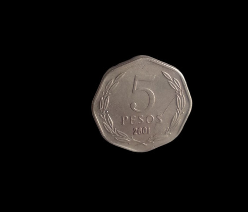 Moneda Chile 5 Pesos 2001. Ceca Santiago 