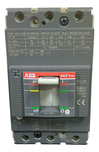 Interruptor Abb 80a Xt1c