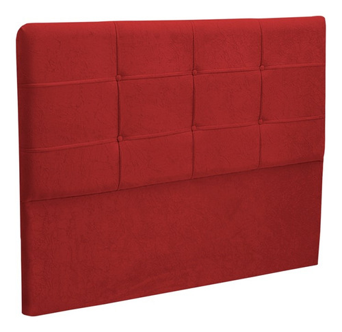  Cabeceira de cama box JS Móveis London Queen 160cm x 106cm Suede vermelha