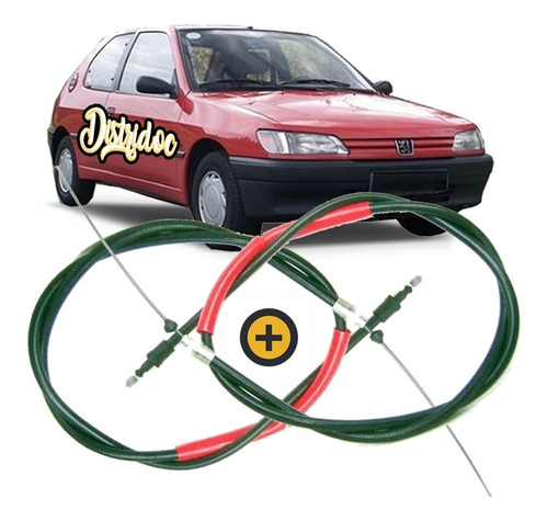 Juego Cables De Freno X 2 Peugeot 306 92/ Disco-campana