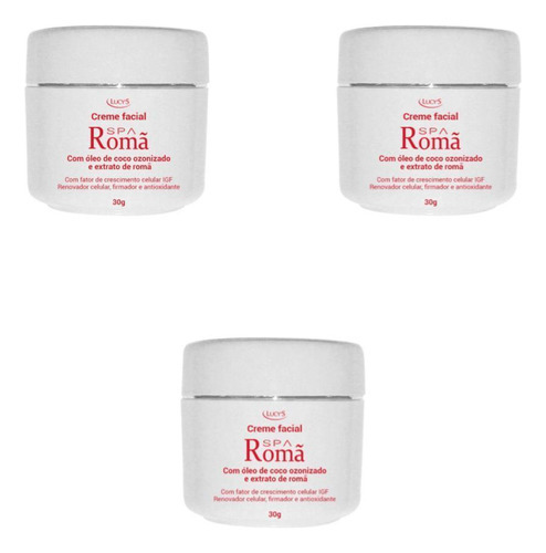 Creme Facial Romã 3 Unidades