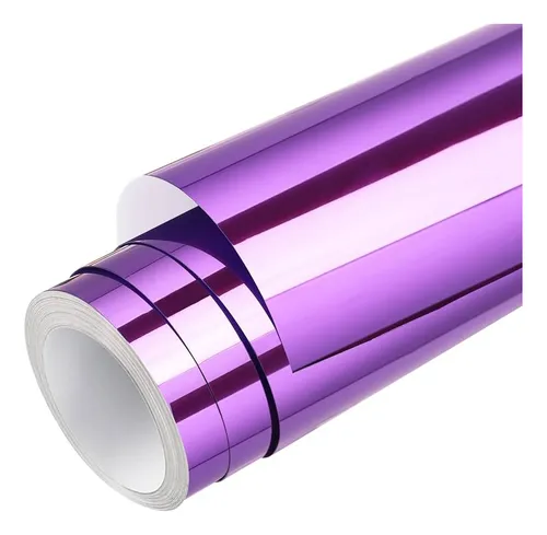 Vinilo Termoformable Morado Tipo Espejo 3mts Cromado