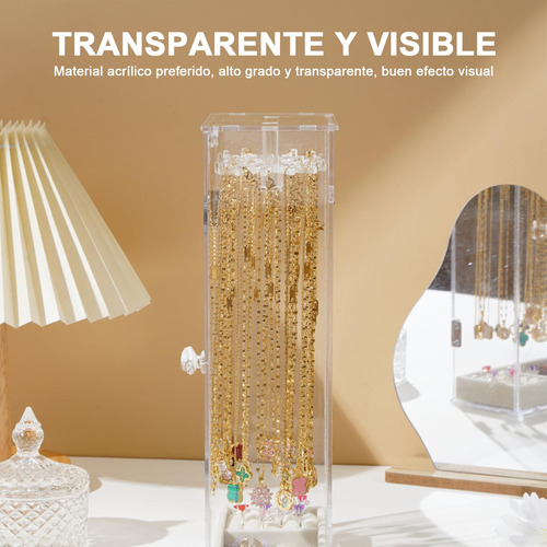 Soporte Para Collar De Acrílico, Caja De Almacenamiento De