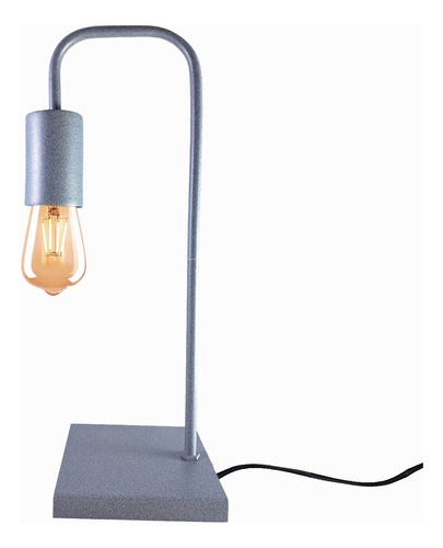 Lampara Velador Nordico Industrial Negro / Blanco Led E-27 Color de la estructura Gris