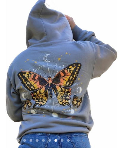 Poleron Mariposa Talla M Gris