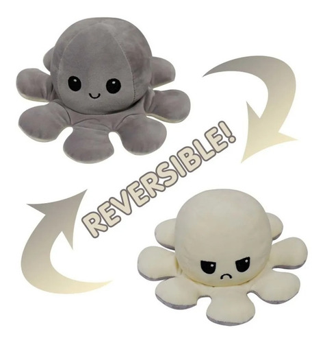 Muñeca De Felpa Reversible D Doble Cara Diseño De Pulpo 18cm