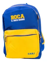 Comprar Mochila Boca Juniors Espalda Escolar Licencia Color Azul Y Oro Diseño De La Tela Liso