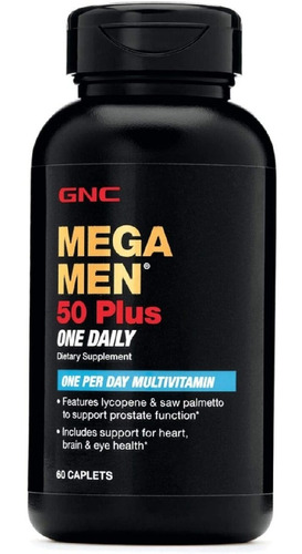 Multivitamínico Mega Men 50 Plus Diario Gnc 60 Comprimidos