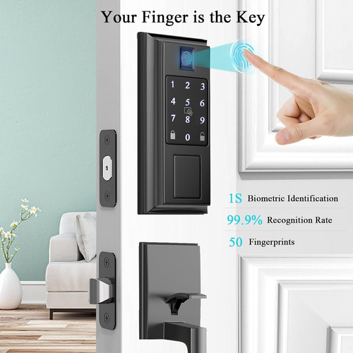 Cerradura Inteligente Con Juego De Manijas De Puerta Delante