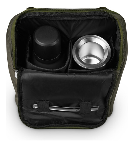 Una Mochila Matera Ripstop Un Mate P/ Notebook Impermeable Color Militar