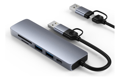 Hub Adaptador Usb C/usb 6 En 1 Para Mac Accesorios Notebooks