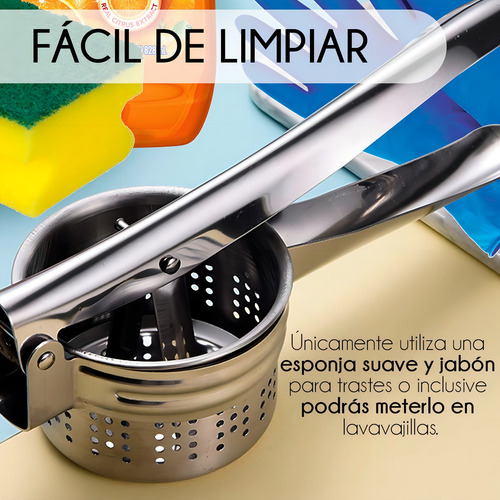 Machacador Prensa Aplastador De Papas Pure Acero Inoxidable Acero Inoxidable