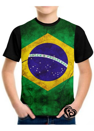 Camiseta Do Brasil Masculina Infantil Blusa