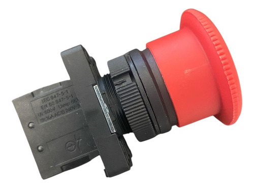 Botoeira Botão De Emergência Vermelho 22mm 1nf Com Trava