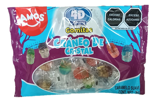 Gomitas De Cráneos De Cristal Halloween Amos 4d 96g Skulls