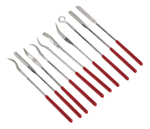 Juego De 10 Mini Limas De Diamante For Limas De Aguja Planas