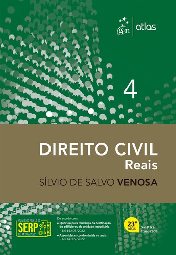 Direito Civil - Direitos Reais - Vol. 4, De Sílvio De Salvo Venosa. Editora Atlas, Capa Mole Em Português, 2023