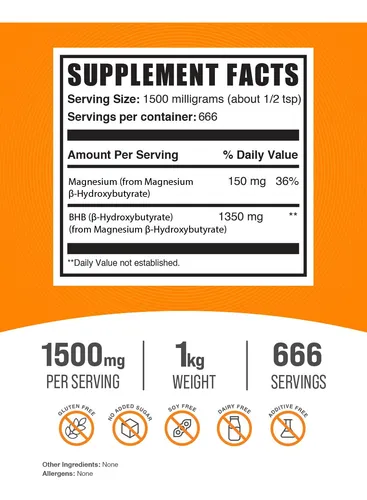 Bulksupplements.com Suplemento De Magnesio Bhb En Polvo