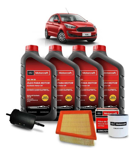 Kit Troca De Óleo 5w20 Ford Ka 1.0 2018/2020 Original