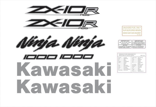 Kit Adesivos Moto Kawasaki Ninja Zx-10r 2014 Verde Ca-15996