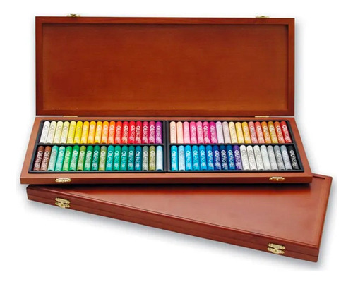 Pastel Oleo En Caja De Madera Set X 72 Colores Mungyo